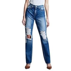 L’AGENCE NWT Rockie High Rise Cigarette Jeans Distressed Size 26 100% Cotton